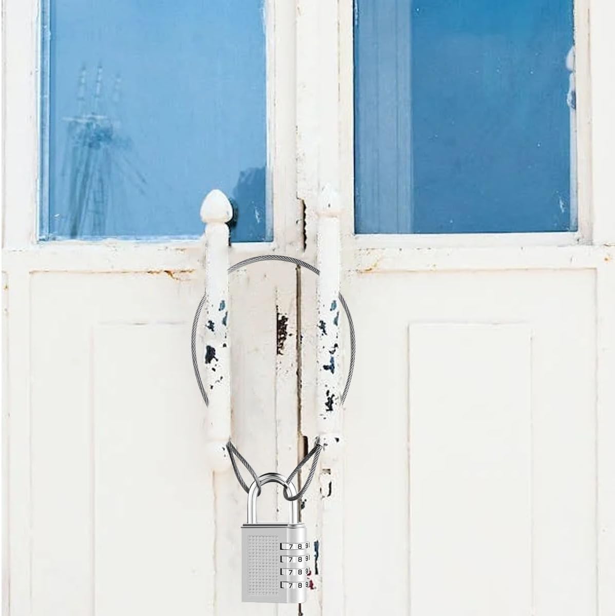 5 Pack Luggage Lock Safety Cable, Stainless Steel Cable with Loops, Stainless Steel Safety Cable, Safety Cable Lock, Braided Steel Coated Safety Cable Luggage Lock 2mm Thickness 12 inch Length