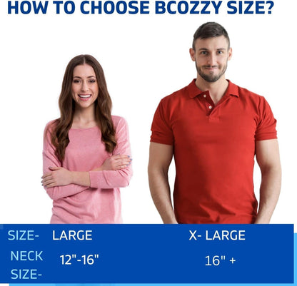 BCOZZY Travel Neck Pillow for Airplane – Patented Double Support for Head, Neck, and Chin. Best for Long Flights, Plane Sleeping, and Car Rides. Adjustable Size. Fully Washable. Carry Bag. Large, Gray