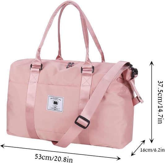 Travel Duffle Bag, Waterproof Sport Tote Gym Bag for Women Men, Overnight Weekender Carry On Bag with Wet Pocket