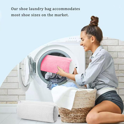 Laundry Shoe Bags for Washing Machine, 2Pcs Shoe Washing Machine Bag Shoe Laundry Bag for Washer and Dryer (Pink-2Pcs)