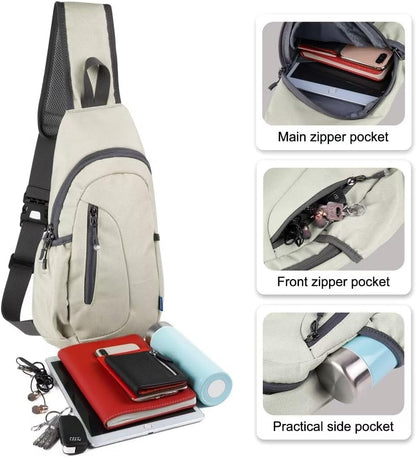 TITECOUGO Small Sling Bag, Lightweight Crossbody Backpack for Men Women, Shoulder Bag for Sports and Outdoor