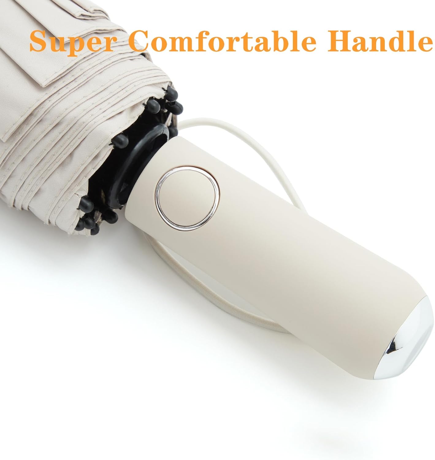 Large Double-Ribs Umbrella Automatic Folding Umbrella for Women Men, Travel, UPF 50+ UV Protection