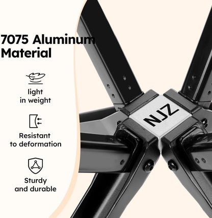 Small Camping Chair, Compact Folding Camping Chair for Adults-200 LBS Supported Lightweight Backpacking Chair for Outdoors Fishing, Hiking, Travel, Picnic, Beach Aluminum Chair(Black)