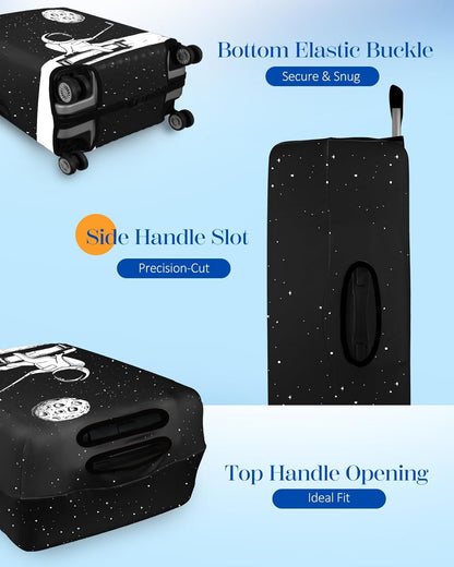 Slohif Luggage Cover for Suitcase Tsa Approved Protector - Luggage Sleeve Large Suit Case Cover Travel Stretch Baggage Case Protective Washable Fit 21-23 Inch Astronaut S