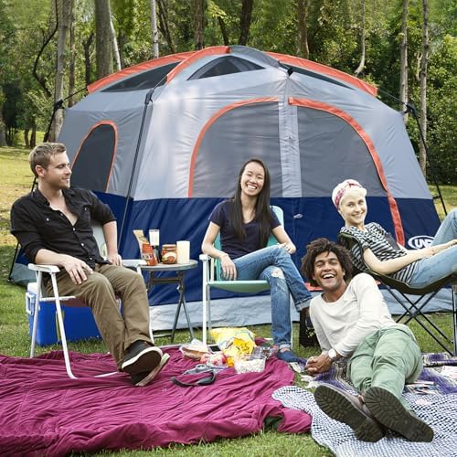 UNP 6 Person Tents for Camping Waterproof Family Cabin Tent with Rainfly