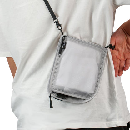 Travel Passport Holder 【1 PACK】2 in 1 Slim RFID Blocking Travel Money Belt for Men & Women, Hidden Neck Wallet for Credit Cards, Documents & Cash, Fanny Pack, MA-MO (Light Gray)