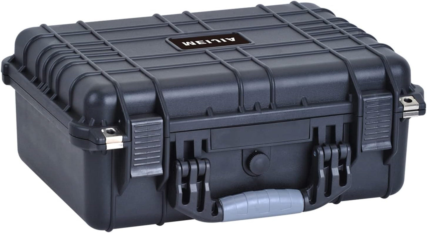 MEIJIA Portable All Weather Waterproof Camera Case With Foam,Fit Use of Drones,Camera,Equipments,Pistols,15.98x12.99x6.85inches