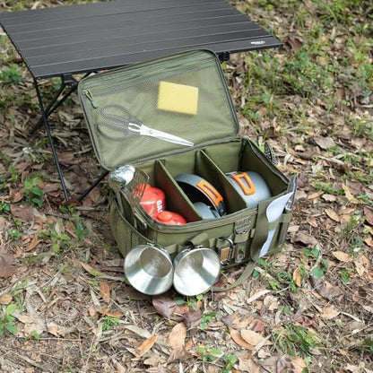 Tactical Camping Storage Bag 18L Utility Tote Bag Camp Kitchen and Trunk Organizer (Army Green)