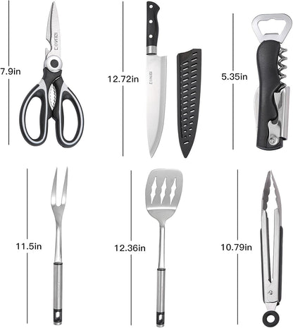 Camping Cookware Storage Bag - Camping Cooking Utensils Set Bag Camping Tool Portable Storage Bag Suitable for Knife, Fork, Spoon, Chopping Board, Chef's Knife,Kitchenware Storage