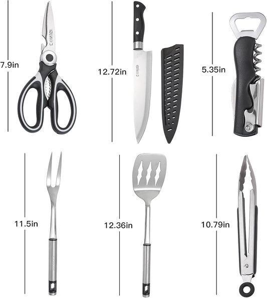 Camping Cookware Storage Bag - Camping Cooking Utensils Set Bag Camping Tool Portable Storage Bag Suitable for Knife, Fork, Spoon, Chopping Board, Chef's Knife,Kitchenware Storage