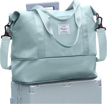 Travel Duffel Bag, Sports Tote Gym Bag, Shoulder Weekender Overnight Bag for Women