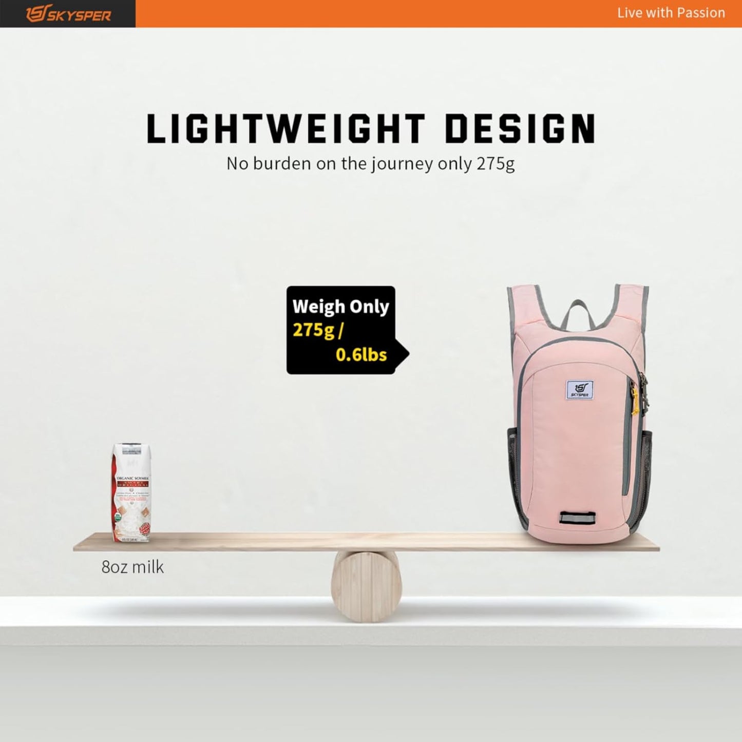 SKYSPER Small Daypack 10L Hiking Backpack Packable Lightweight Travel Day Pack for Women Men