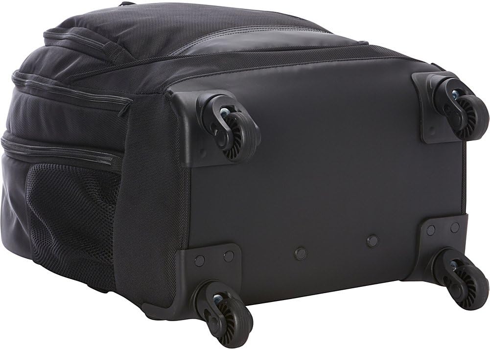 Kenneth Cole REACTION 17" Polyester Dual Compartment 4-Wheel Laptop Backpack, Black