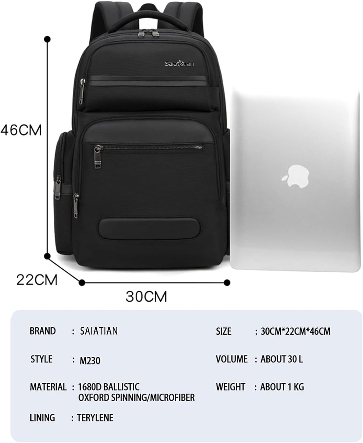 Professional Business Backpack for Men,15.6inch Laptop Compartment with Anti-Theft Zipper,Waterproof Travel Backpack for Office&Commute,Multiple Layers,Comfortable Carrying.