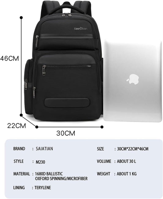 Professional Business Backpack for Men,15.6inch Laptop Compartment with Anti-Theft Zipper,Waterproof Travel Backpack for Office&Commute,Multiple Layers,Comfortable Carrying.