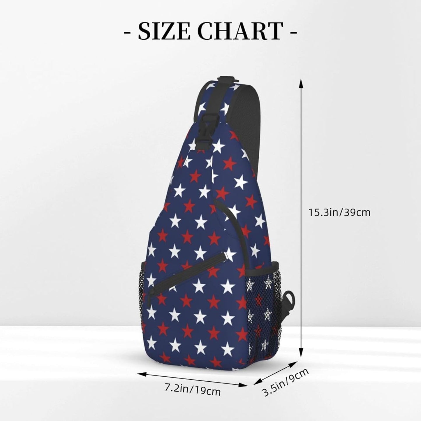 SUPLUCHOM Sling Bag American Flag Red White Star Hiking Daypack Crossbody Shoulder Backpack Travel Chest Pack for Men Women