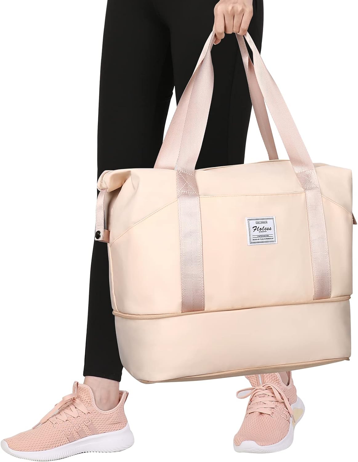 Travel Duffel Bag, Sports Tote Gym Bag, Shoulder Weekender Overnight Bag for Women