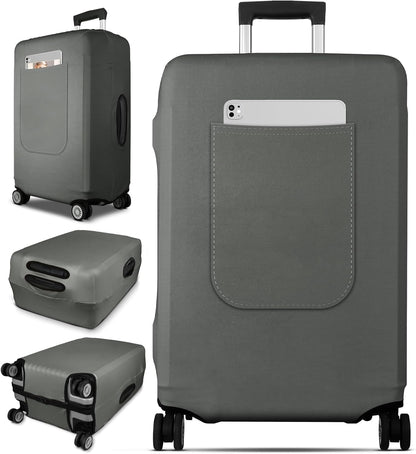 Slohif Luggage Cover for Suitcase Tsa Approved Protector - Luggage Sleeve Large Suit Case Cover Travel Stretch Baggage Case Protective Washable Fit 18-20 Inch Gray XS
