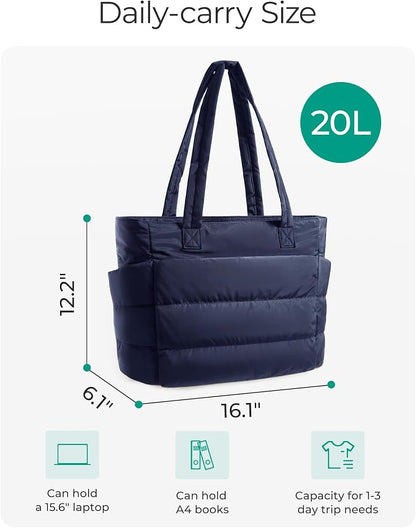 BAGSMART Tote Bag for Women, Lightweight Puffy Tote Bag - Image 2