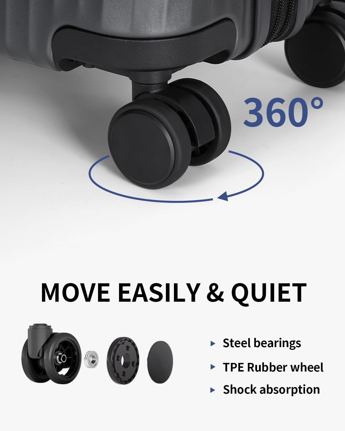 ECOHUB Hardside Expandable Carry On Luggage Sets, Recycled PC 20/24" Rolling Luggage Airline Approved with Spinner Wheels & TSA Lock, Lightweight Hardshell Travel Suitcase, 20+24 inch Carry-on Grey