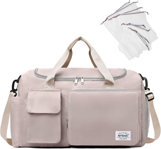 NPBAG Women Travel Duffel, Multi Functional Large Expandable Weekender Carry-on Tote, Gym Workout Overnight Bag, Mommy Hospital Bag for Labor and Delivery