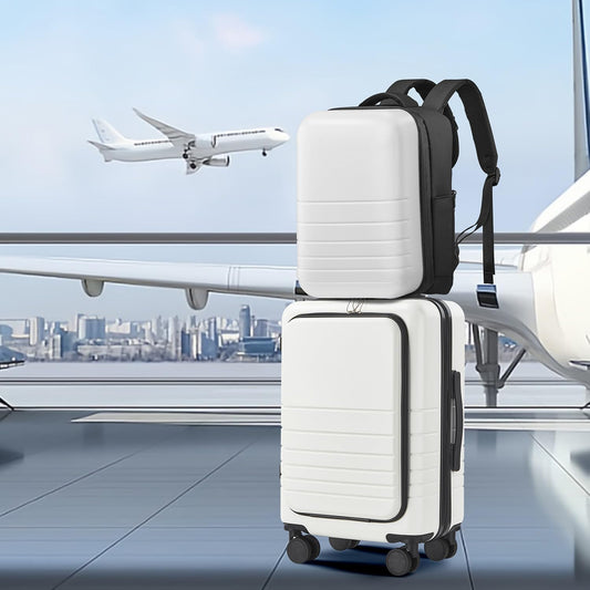 SOKOK Carry On Travel Backpack Waterproof Business Backpack with Laptop Compartment, Hardshell Computer Backpack for Men and Women, White