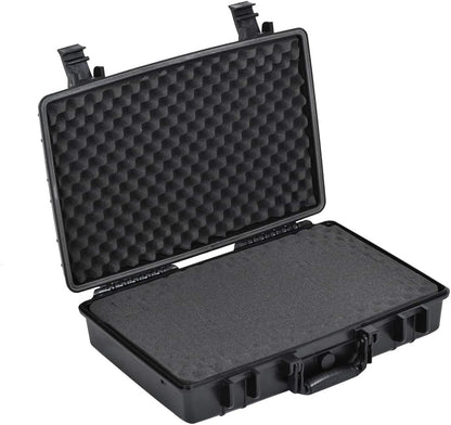MEIJIA Portable Waterproof Protective Case,Hard Camera Case,Customized Fit Foam Inserted, Elegant Black,Fit for Camera, Equipments, Lens,Drones(Black)