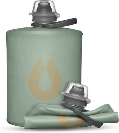 HydraPak Stow - Collapsible Backpacking Water Bottle (350ml, 500ml, 1L) - BPA Free, Ultra Light, Spill-Proof Twist Cap