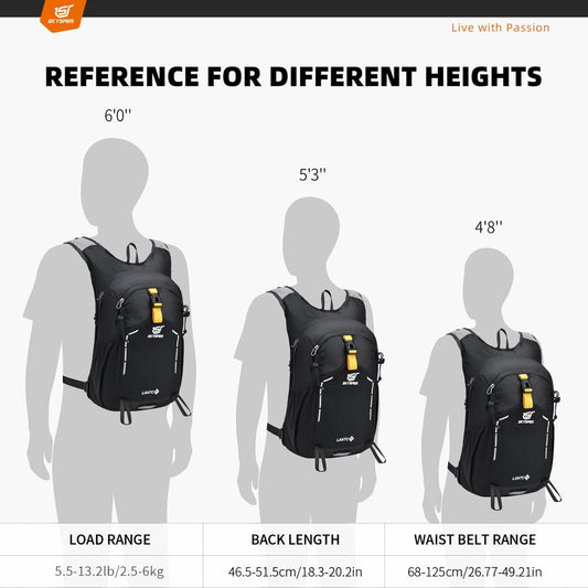 SKYSPER Small Hiking Backpack - 15L Travel Daypack Lightweight Bag Water Resistant Hiking Backpacks for Women Men