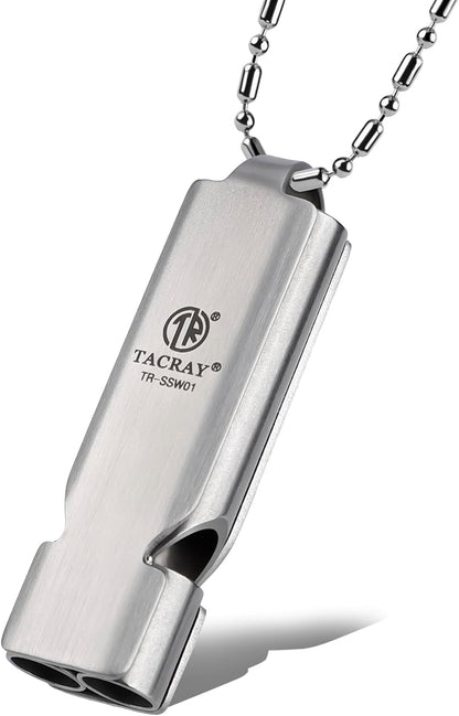 TACRAY Emergency Whistles Lifeguard Safety Whistle with Neck Chain and Keychain for Outdoor Camping Hiking