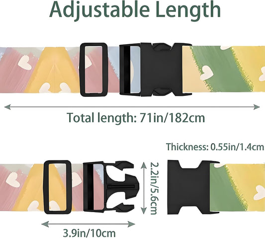 Painting Luggage Straps for Suitcases, Adjustable Luggage Travel Belts to Keep Luggage Security While Travel, Strong Polyester Fabric, Easy-to-Recognize Stylish Design Travel Accessories, 2 Pack