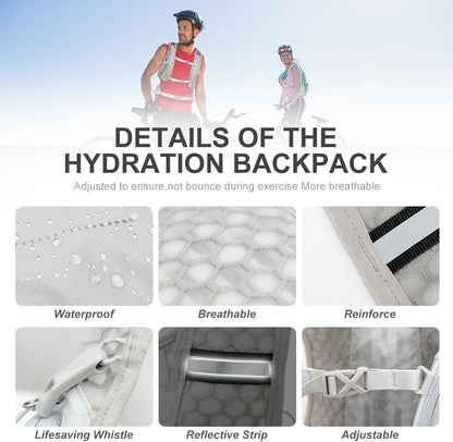 INOXTO Hydration Pack Backpack ，Water Backpack with 2L Leakproof Water Bladder, Running Hydration Vest for Man, Daypack for Cycling Motocross Climbing Trail Running
