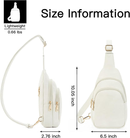 Telena Small Sling Bag for Women Leather Crossbody Fanny Packs Chest Bag for Women