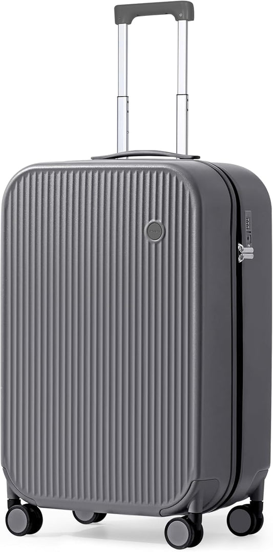 mixi 20 Inch Carry On Luggage PC Hardside Suitcases with Wheels & TSA for Travel Woman Men, Rock Gray