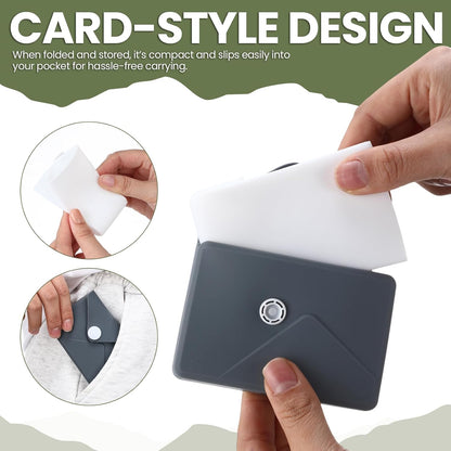 LemonRoad Silicone Folding Camping Cup Card Design Collapsible Silicone Travel Cup Waterproof 250 ml for Camping Outdoors International Travel(Blue)