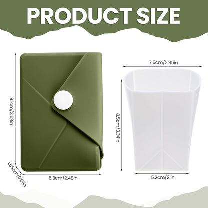 LemonRoad Silicone Folding Camping Cup Card Design Collapsible Silicone Travel Cup Waterproof 250 ml for Camping Outdoors International Travel(Green)