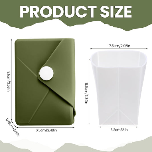 LemonRoad Silicone Folding Camping Cup Card Design Collapsible Silicone Travel Cup Waterproof 250 ml for Camping Outdoors International Travel(Green)