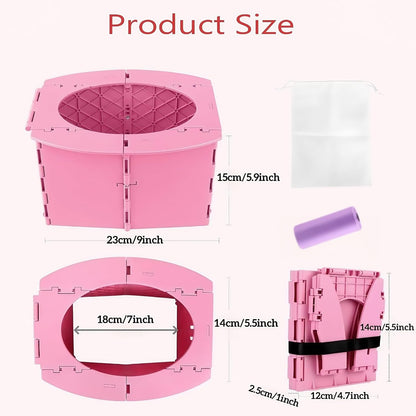 Travel Potty,Portable Potty Seat Foldable Travel Training Toilet Seat,Foldable Toilet for Outdoor Camping (Pink)