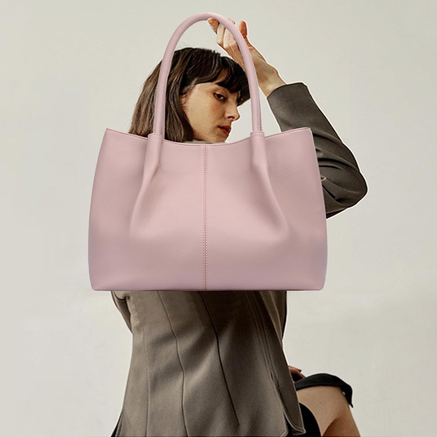 KKXIU Tote Bag for Women Vegan Leather Shoulder Purse Large Capacity Travel Bag