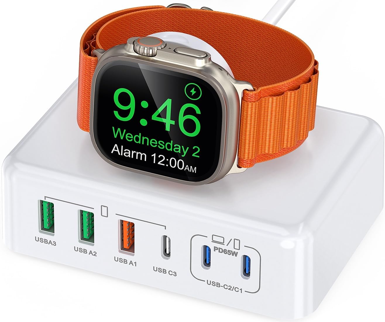 170W USB C Charging Station Block, Travel Charger for Multiple Devices, USB C Charger Plug for iPhone 16 15 14 13 12 Series, Apple Watch Ultra SE 10 9 8 7 6 5 4 3 2, AirPods, MacBook Pro Air, iPad