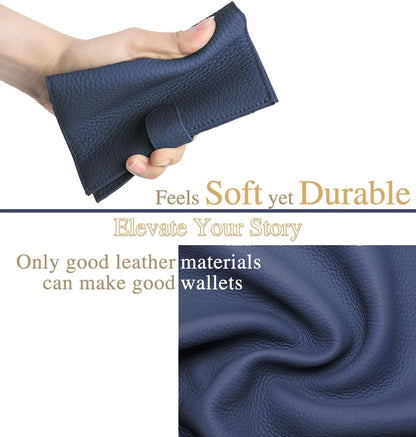 RFID Slim Leather Passport Holder for Travel Women & Men – Travel Wallet with Passport Slot & Card Slots, Zippered Coins Pocket and Cash Holder Cover Case (Sapphire Blue)