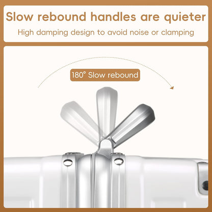 ROAMING Zipperless Luggage Airline Approved with Aluminum Frame, Lightweight PC Hardside Luggage with Spinner Wheels, Metal Travel Luggage with Double TSA Locks, Carry On 20 Inch, Shell white