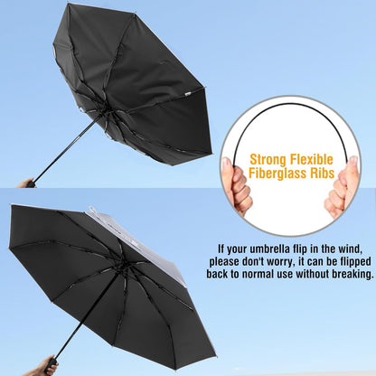 G4Free UPF 50+ UV Protection Large Travel Umbrella 42/46 Inch Auto Open Close Windproof Sun Blocking Umbrella