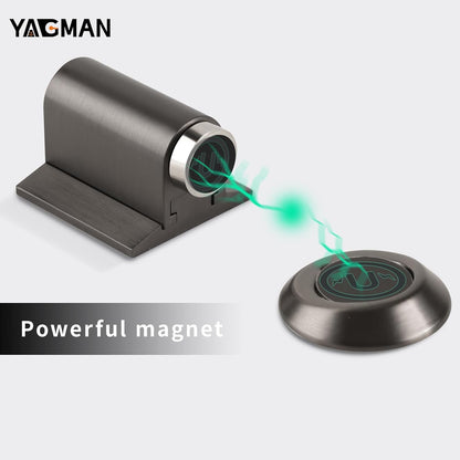 3 Pack Magnetic Door Stoppers Retractable Bottom of Door Holder No Drilling Mount Floor Door Stop with Screws and Adhesive Catch Door Keep Door Open Grey G-3