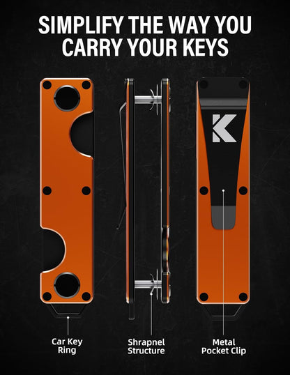 Key Organizer Key Holder Compact Key Case Minimalist Metal Key Chain Key Holder for Keychain Secures 8-10 Keys EDC