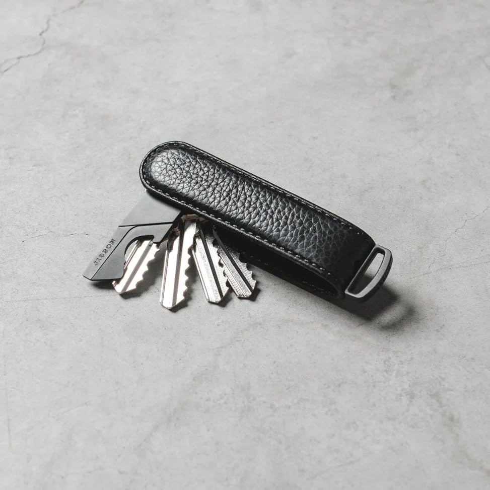 Jibbon Italian Premium Leather Key Organizer - Stylish Key Holder with Marine Grade 316 Stainless Steel, Compact EDC Keychain