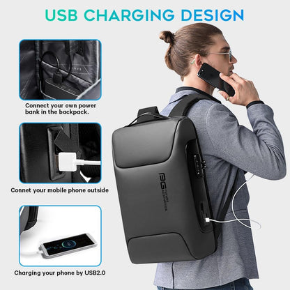 BANGE Anti Theft Backpack,Business Backpacks with USB Charging Port, Slim Laptop Back Pack Fit for 15.6 INCH,Men Travel Backpack with Water Bottle Holder for Men and Women…