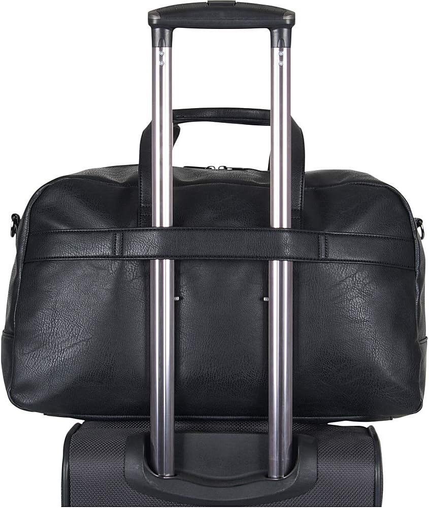 Kenneth Cole REACTION Port Stanley Duffel Pebbled Vegan Leather Carry on Shoulder Duffle Travel Bag