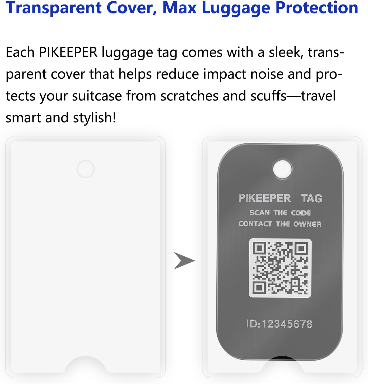 Smart Luggage Tags for Suitcase - Waterproof QR Code Labels with Location Notification When Scanned (Pack of 2), Customizable & Durable Travel ID Tags for Backpacks, Hide Personal Info