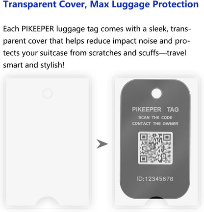 Smart Luggage Tags for Suitcase - Waterproof QR Code Labels with Location Notification When Scanned (Pack of 2), Customizable & Durable Travel ID Tags for Backpacks, Hide Personal Info